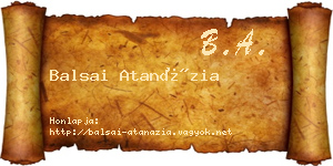 Balsai Atanázia névjegykártya